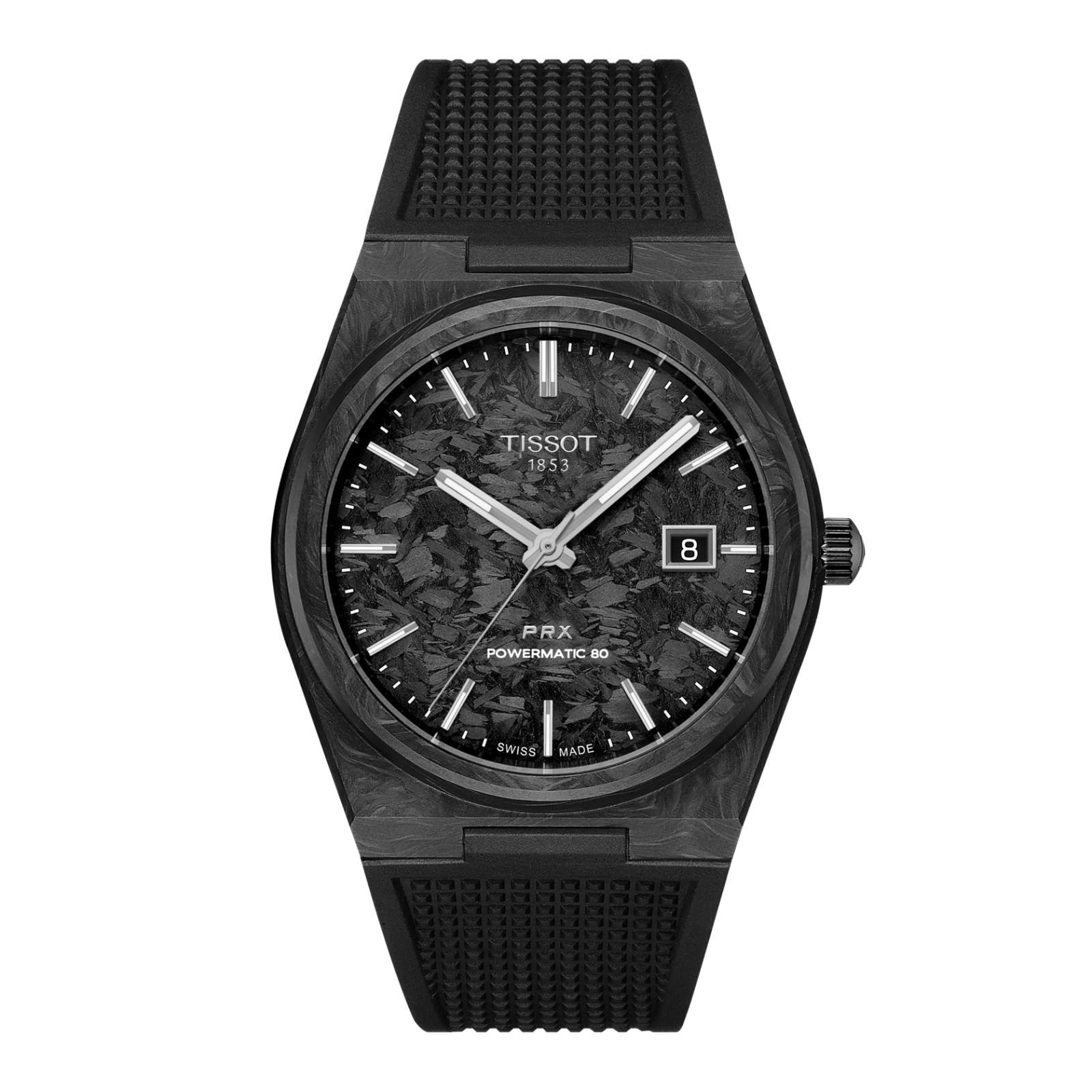 Tissot PRX Powermatic 80 Black Rubber Strap Men's Watch 40mm