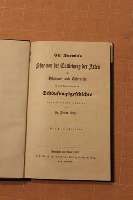 Darwin's Lehre von der Entstehung der Arten im Pflanzen- und Thierreich - 1863 - Bild 1 von 3