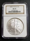 2008 W Burnished Silver Eagle NGC MS70