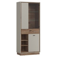 Vitrine Vitrinenschrank Hochvitrine Schrank Wohnzimmer 3 TüRig 1 Schublade