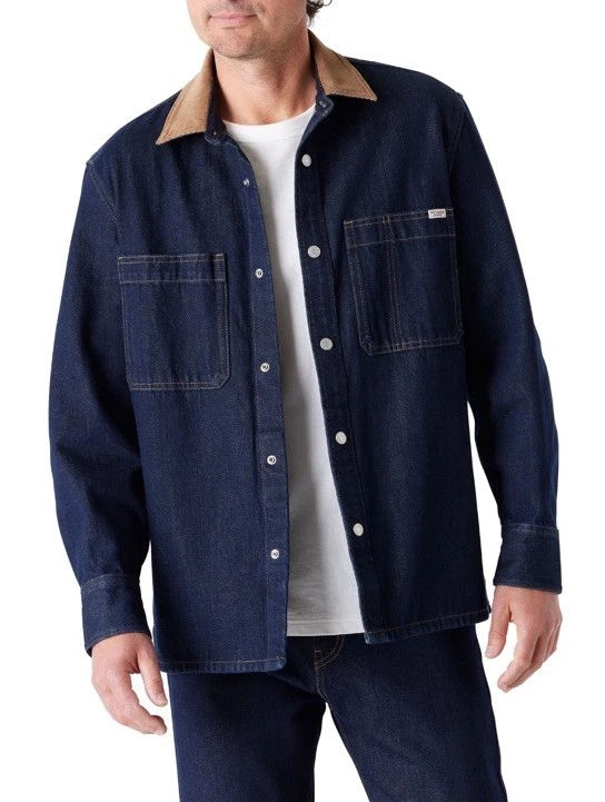 Levi Strauss Signature Utility Jacket Denim Relaxed Fit Snap Blue Mens Medium
Opens in a new window