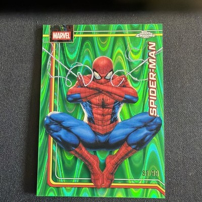 2016 Topps Chrome Marvel Spider-Man #163 Green Raywave /99 Serialized