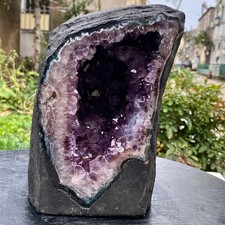 11LB Natural Amethyst Geode Quartz Crystal Cluster Cathedral Energy healing