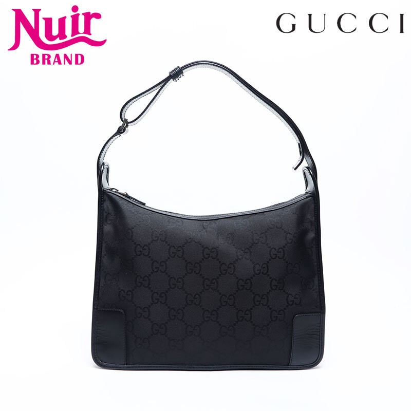 Gucci GG Canvas Nylon Shoulder Bag in Black