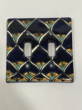 Talavera Double  switch  wall Plate Mexico Amigos Pottery light  Hand MX art