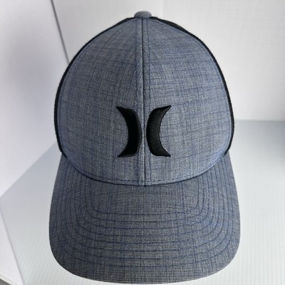 NWOT Hurley Embroidered Logo Cap Blue/Black Truckers Hat Mesh Classics  Yupoong