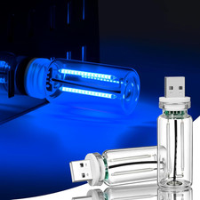 2 PCS Blue USB Interior Car Ambient Lights, Touch Control Adjustable Brightness