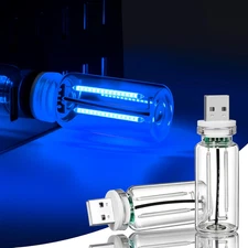 2 PCS Blue USB Interior Car Ambient Lights, Touch Control Adjustable Brightness