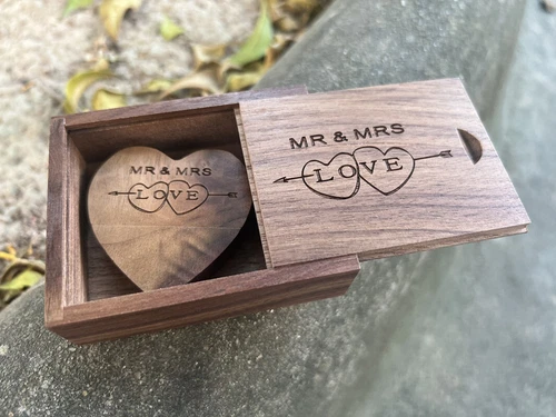 Bulk 50pcs Heart Wood USB 2.0 Drives 4GB Laser Engraved Romantic Gifts Free Ship - Picture 4 of 8