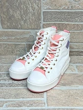 P.F. Flyers High Top White with Pink AP23C1BK-075 Womens Size 9