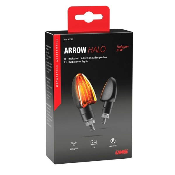 Lampa Paar Blinker Pfeil Modell Arrow 21W Schwarz Universal Motorrad Roller Quad-image