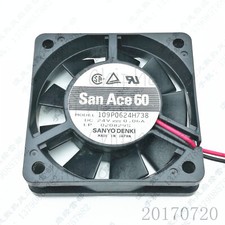 Sanyo 109P0624H738 6015 DC24V 0.06A 6CM 2-Wire Silent Inverter Cooling Fan