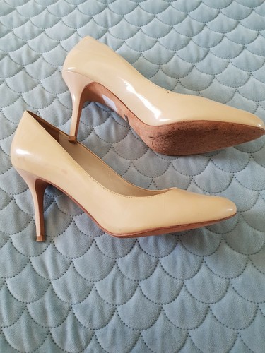 OROTON Beige Patent Leather High Heels Stilletos Size 38 B38 - Picture 3 of 5