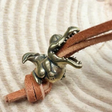 Brass Crocodile EDC Paracord Knife Beads Lanyard DIY Tool Pendant Charm