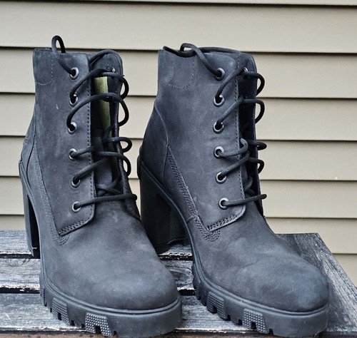 Timberland Mujer Lana Point 6 in Botas Tacón Con Cordones Negras. Talla 8,5