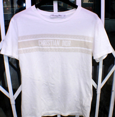 Dior T-shirt M International worn Ecru, Cotton lightly worn Ivory 