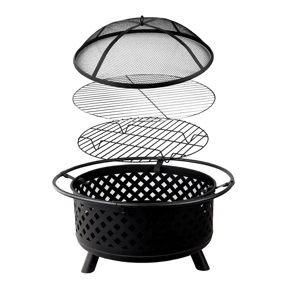 Belavi 30" Outdoor Wood Burning Heavy Duty Steel Fire Pit Stove BBQ Grill eBay