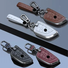 Zinc Alloy Leather Remote Key Fob Cover Case Shell For BMW 3 5 7 X3 X4 X5 M4 M5