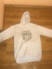 Official K-pop BTS White Hoodie Old Logo - SUGA V JUNGKOOK JIMIN RM JIN J-HOPE
