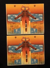 ROCKETEER Original Pizza Hut Advertisement Paper Airplanes (2) - 1991 - UNCUT!