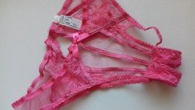 AGENT PROVOCATEUR RARE PINK ROZLYN OUVERT BRIEF SIZE 3 MEDIUM UK 10 BNWOT SAMPLE