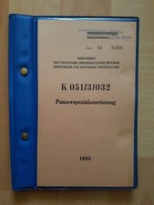NVA Vorschrift K051/3/032 Panzerspezialausr&uuml;stung 1985 ehemals VVS