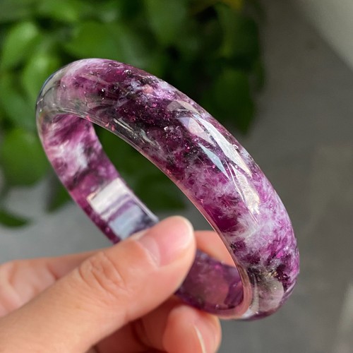 56.8mm Natural Purple lepidolite Quartz Crystal Gemstone Bangle C60 - Picture 6 of 9