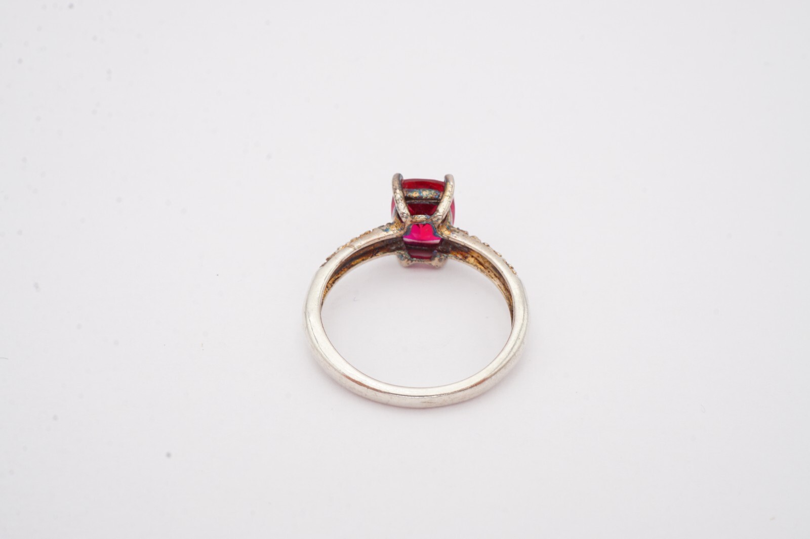 Sterling Silver 925 Lab-Created Ruby Ring Size 6.… - image 5