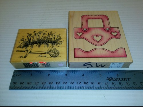 ASST DARCIE'S, HERO ARTS, STAMP CRAFT, BREENBRIER WOODEN RUBBER STAMPS, LOT OF 6 - Picture 4 of 4