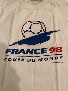 Vintage Youth Age 10 12 Official License France 98 Coupe Du Monde Soccer T Shirt Ebay