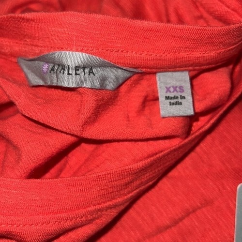 NWT Athleta Asana 3/4 sleeve Curved Hem Tee in Fire Red size XXS - Picture 6 of 8