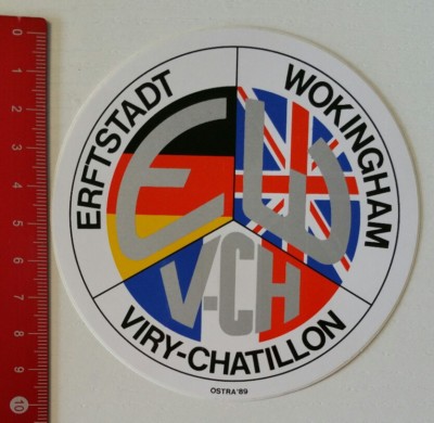 Decal/Decal: Erftstadt Wokingham Viry-Chatillon / Ostra '89 (07051782)