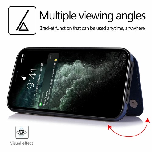 For iPhone 16E 15 14 12 13 11 Pro Max 8 Wallet Card Leather Magnetic Case Cover - Picture 45 of 74