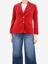 Etro Red Velvet Blazer - Size Uk 12