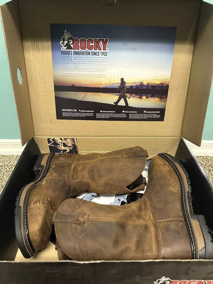 Rocky original ride deals steel toe western boot