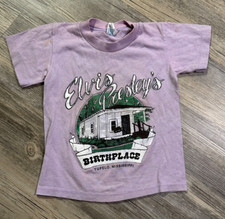 Vtg 80s Elvis T-Shirt Single Stitch Tupelo Presley Birthplace Kid's XS 2-4