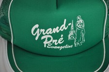 Grand Pre Evangeline Nova Scotia Canada Green NOS Snapback Vintage Trucker 80s