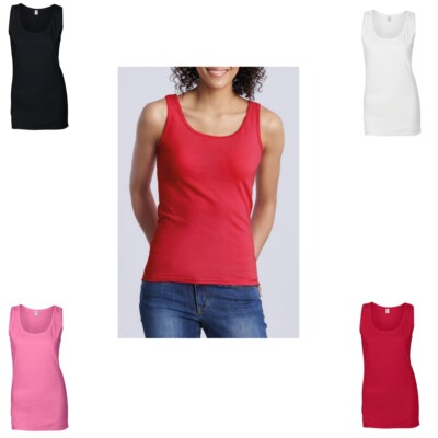 Gildan Softstyle  Ladies` Damen Tank Top T-Shirt Ärmellos Unterhemd Trägershirt