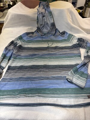 LL Bean Everyday SunSmart Hooded Pullover Shirt Womens MP