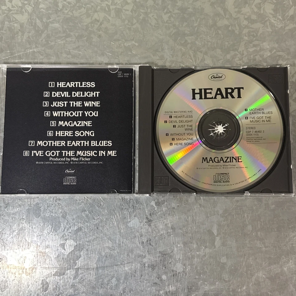 HEART Magazine CD Near Mint Condition Capitol Records 1978 Foto 3 de 4