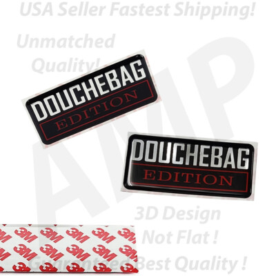 2x OEM DOUCHEBAG EDITION Chrome Emblem Badge Fits RAM Chevy Ford Car Truck