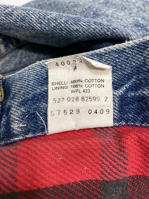 【denim】 Vintage LEVIS Denim Jean Jacket Youths Buffalo Plaid Lined Childs