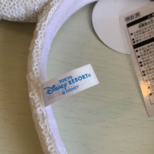Tokyo Disney Resort Minnie Headband Ears White Heart Blue ribbon Limited Kawaii - Picture 3 of 12