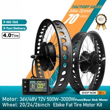 48V 500W 1500W 2000W 3000W Snow Fat E-bike Front Rear Hub Motor Wheel 20 24 26in