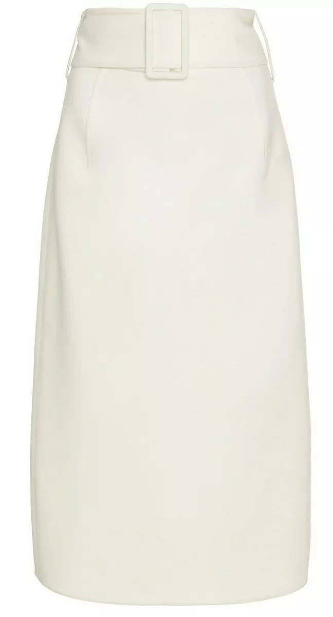 $1290 NEW Oscar de la Renta High Waisted WOOL Crepe MIDI SKIRT w