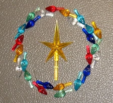 25 SMALL Replacement Ceramic Christmas Tree Twist Light Bulbs Pegs + YELLOW Star