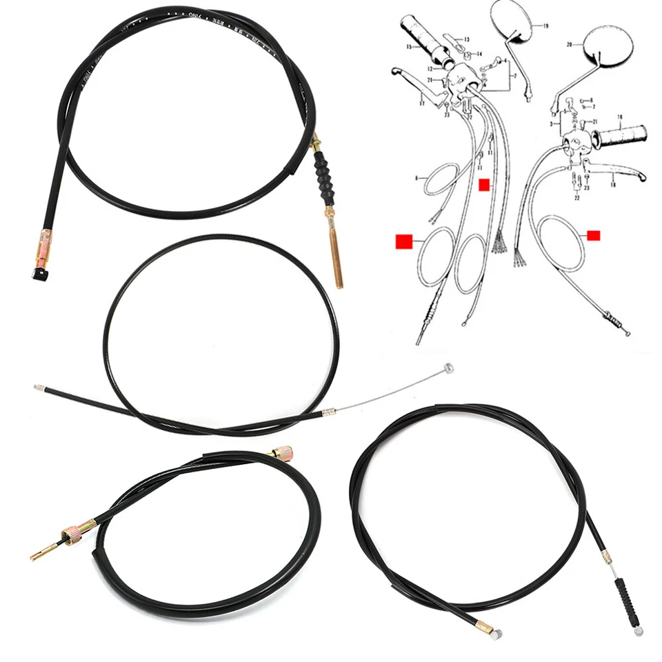 Juego de cables de freno Speedo para Honda Trail 90 CT90 K2 K3 1970-1971 EE. UU. Foto 4 de 4