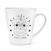 I'm A Pugicorn Stars 341Ml Latte Becher Tasse - Hund Mops Einhorn