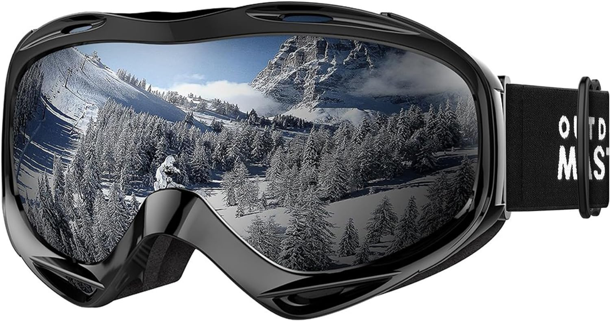 Ski Goggles for Men, Women & Youth - Over Glasses, 100% UV 