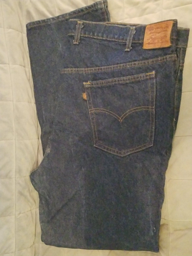New Vintage Levis Jeans Two Horse Brand Leather Tab Dark Blue Denim Men's w50L32